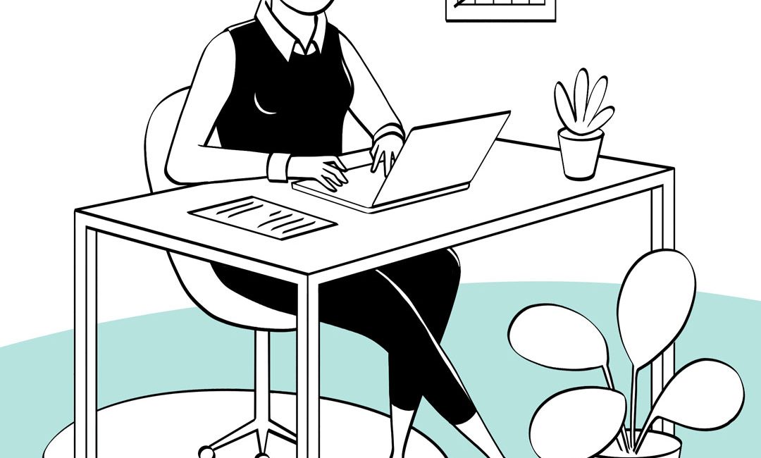 Eine fleißige Mitarbeiterin im Home-Office